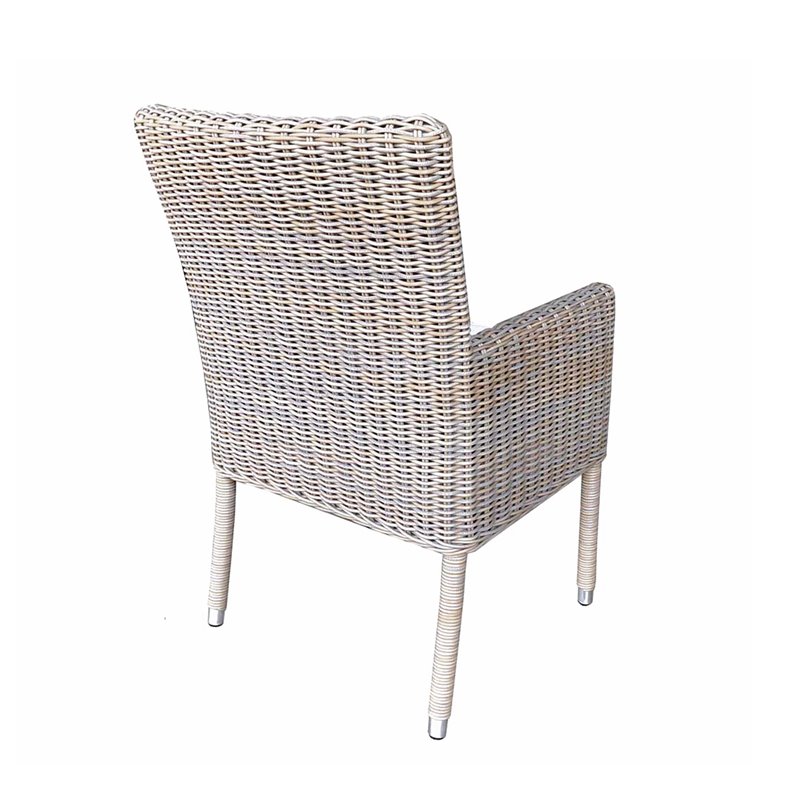 Padma's Plantation Boca Wicker Dining Armchair in Kubu Gray