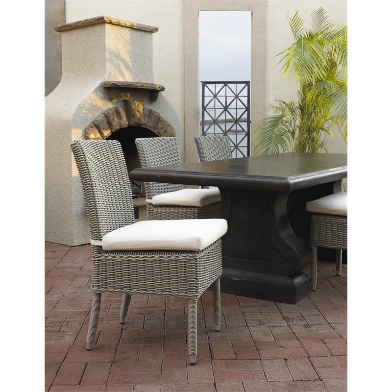 Padma's Plantation Boca Wicker Patio Cushion Chair in Kubu Gray