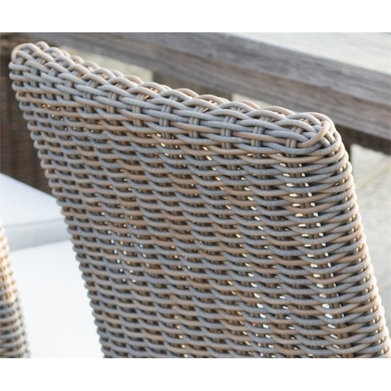 Padma's Plantation Boca Wicker Patio Cushion Chair in Kubu Gray
