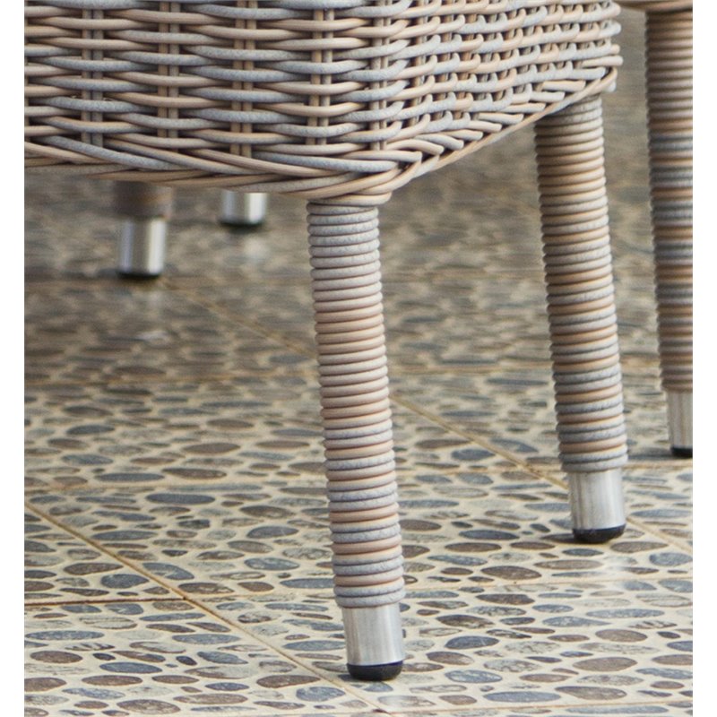 Padma's Plantation Boca Wicker Patio Cushion Chair in Kubu Gray
