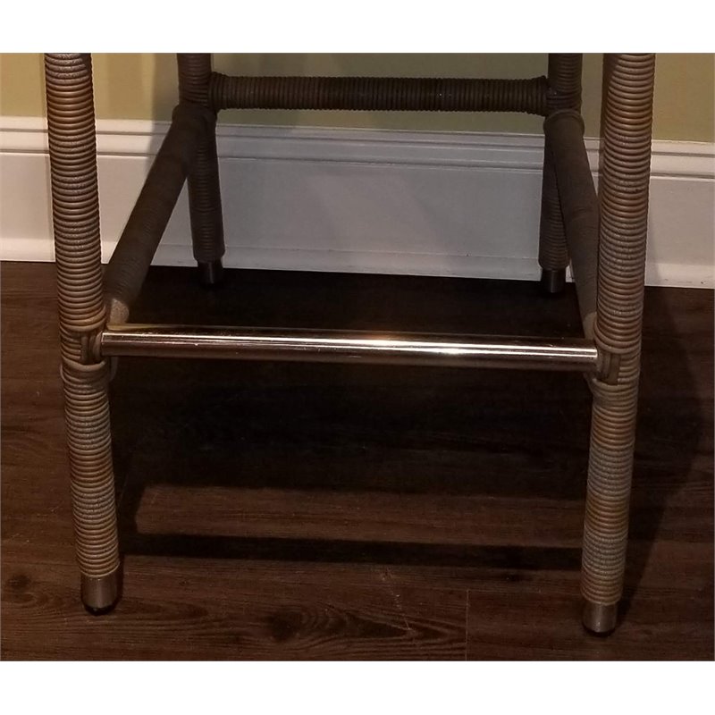 Padma's Plantation Boca Wicker Patio Cushion Counterstool in Kubu Gray