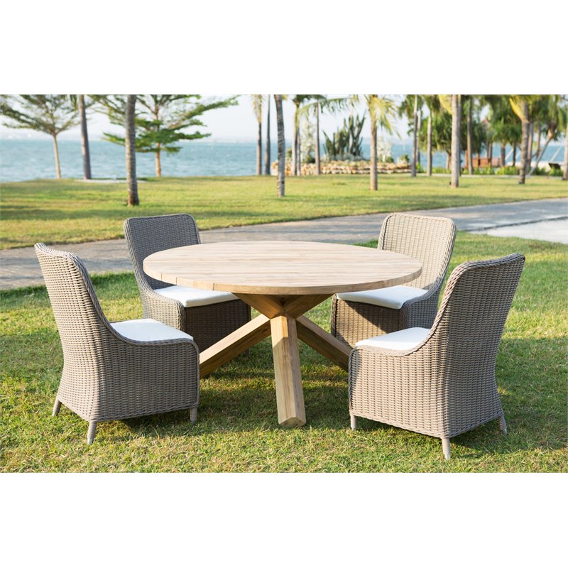 padma's plantation bora bora wood patio dining table in natural