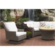 Padma's Plantation Cayman Island Wicker Patio Swivel Chair in Kubu Gray