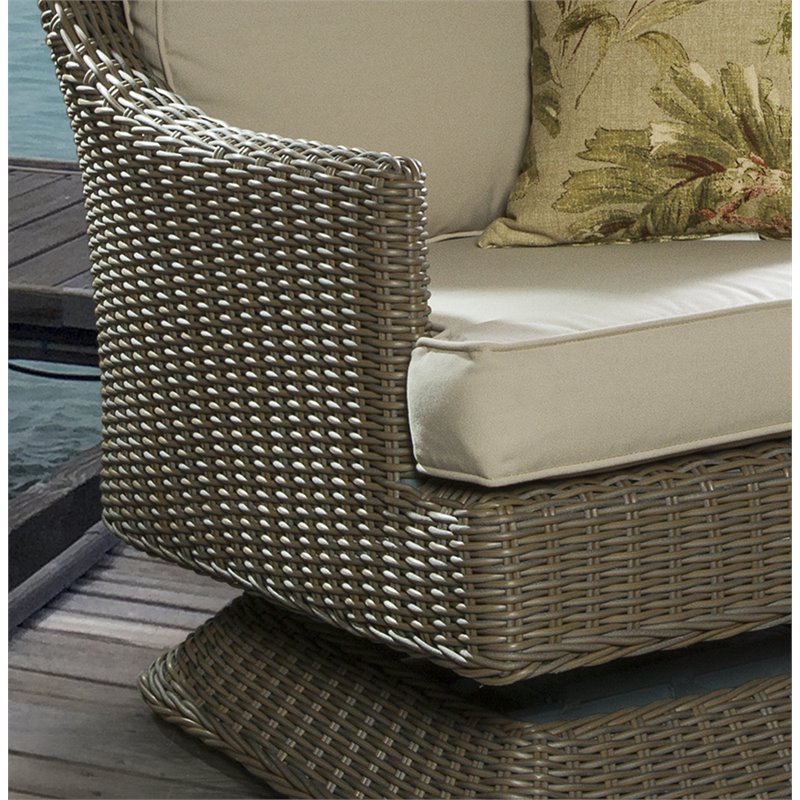 Padma's Plantation Cayman Island Wicker Patio Swivel Chair in Kubu Gray