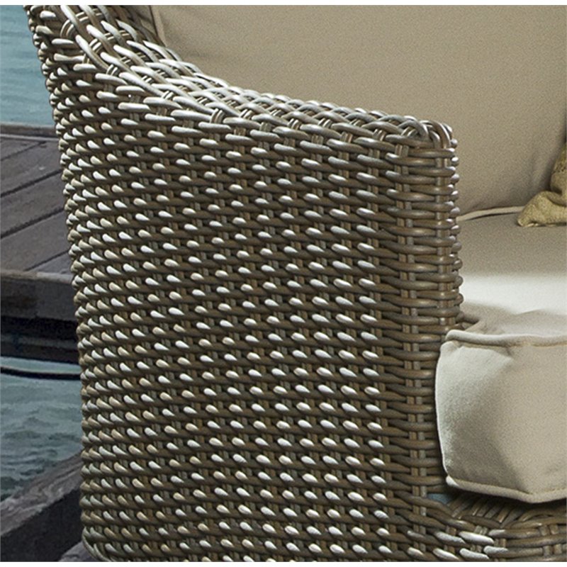 Padma's Plantation Cayman Island Wicker Patio Swivel Chair in Kubu Gray