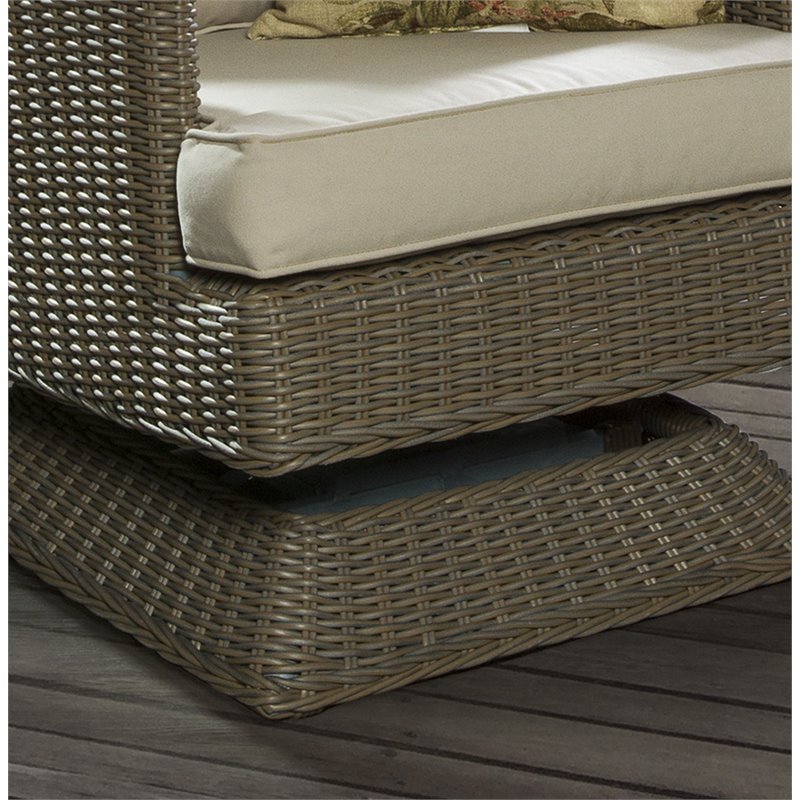 Padma's Plantation Cayman Island Wicker Patio Swivel Chair in Kubu Gray