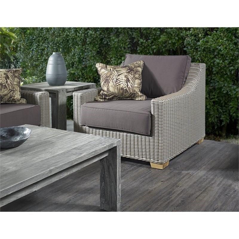 Padma's Plantation Nautilus Wicker Patio Lounge Chair in Kubu Gray