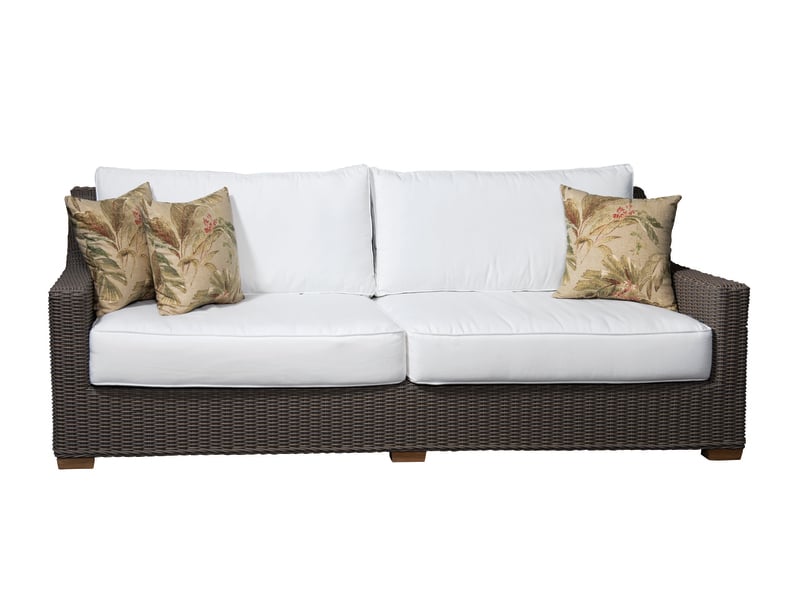 Padma's Plantation Nautilus Wicker Patio Loveseat in Kubu Gray