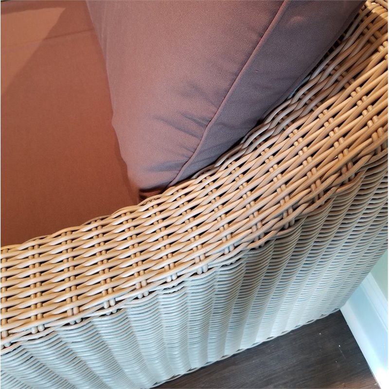 Padma's Plantation Nautilus Wicker Patio Left Loveseat in Kubu Gray
