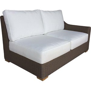 Padma's Plantation Nautilus Wicker Patio Right Loveseat in Kubu Gray