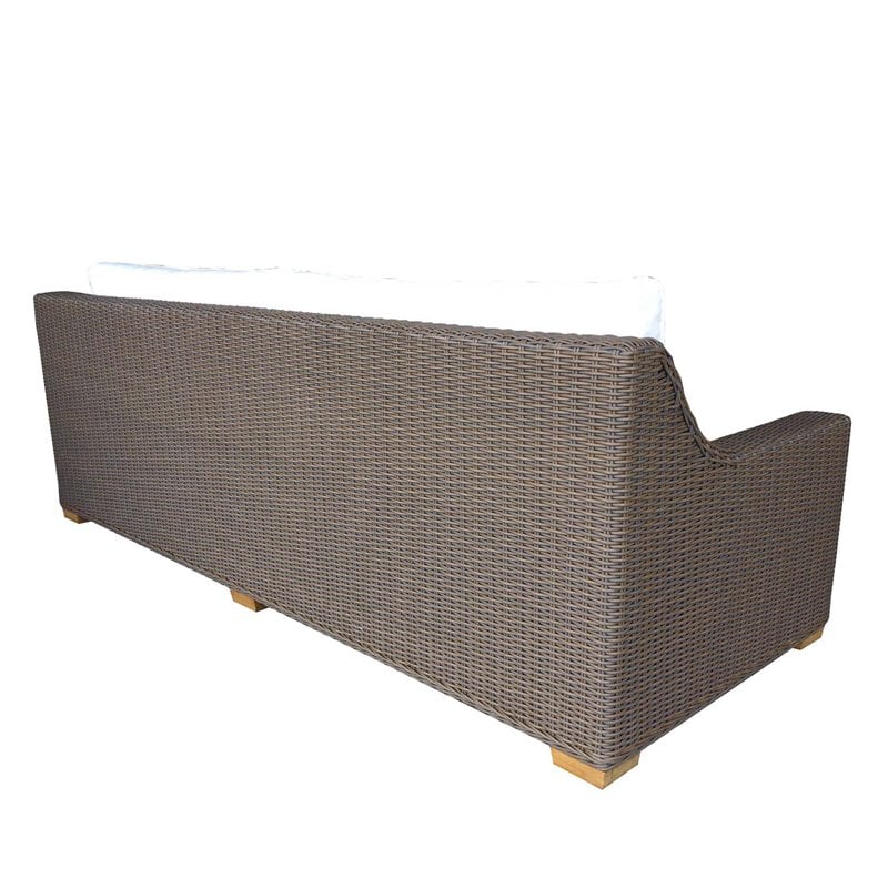 Padma's Plantation Nautilus Wicker Patio Sofa in Kubu Gray