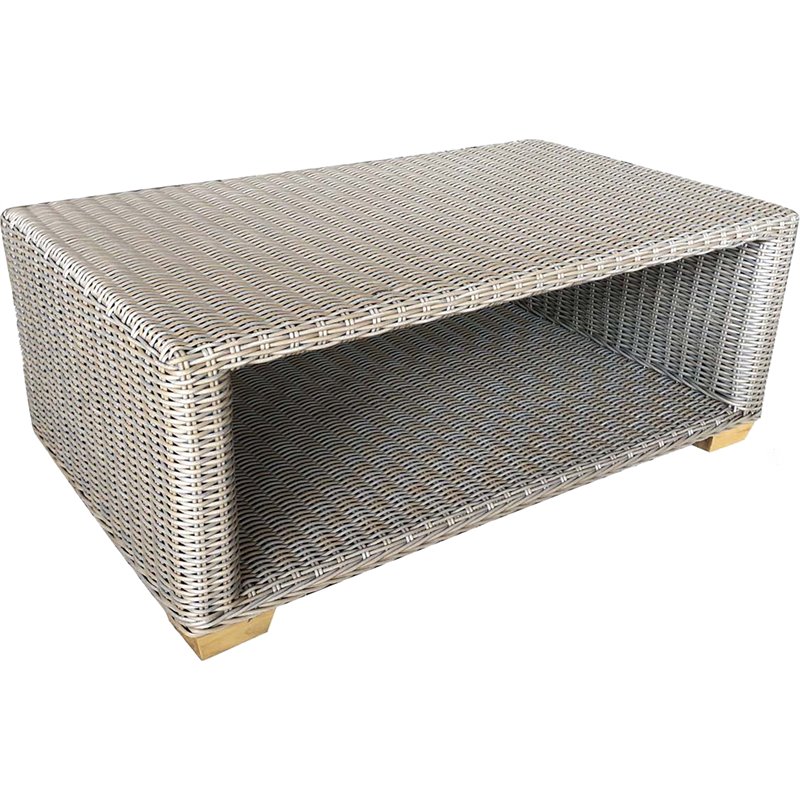 Padma's Plantation Nautilus Wicker Patio Coffee Table in Kubu Gray