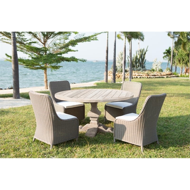 Padma's Plantation Palmetto Wood Patio Dining Table in Natural
