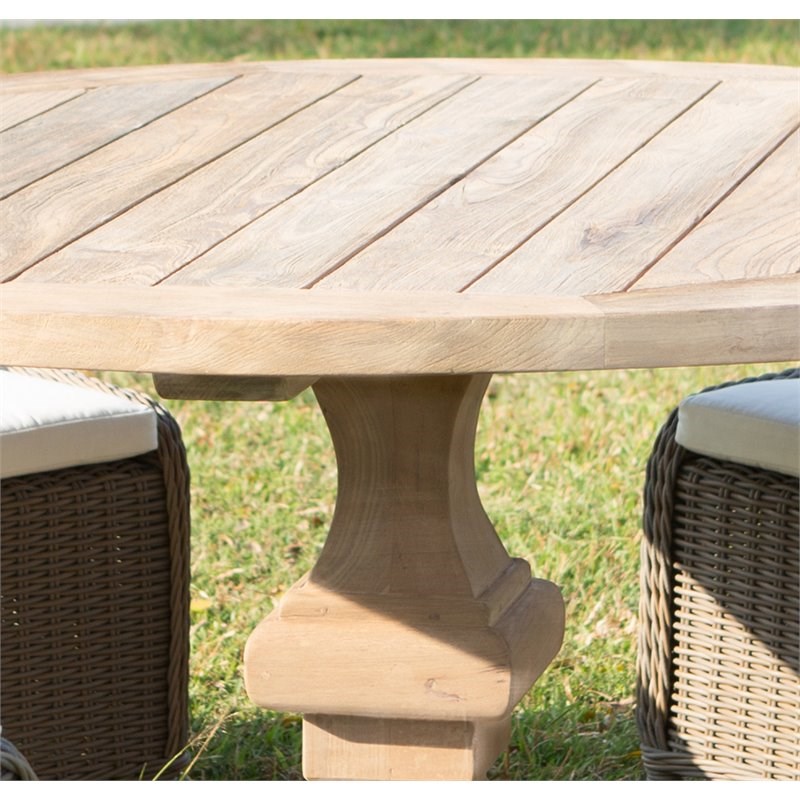 Padma's Plantation Palmetto Wood Patio Dining Table in Natural