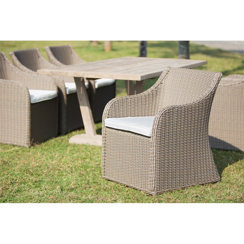 Padma's Plantation Porto Fino Aluminum Patio Armchair in Kubu Gray