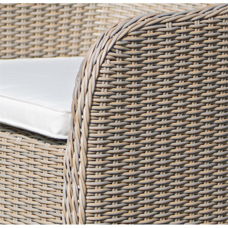 Padma's Plantation Porto Fino Aluminum Patio Armchair in Kubu Gray
