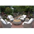 Padma's Plantation Paradise Aluminum Patio Teak Top End Table in Kubu Gray