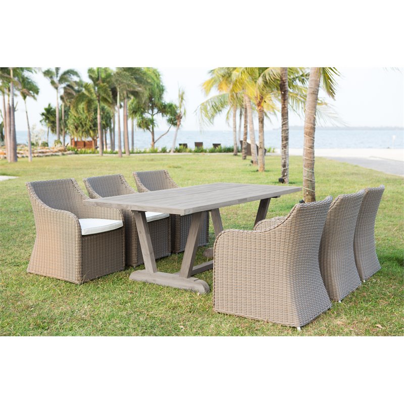 Padma's Plantation Verona Wood Patio Dining Table in Natural