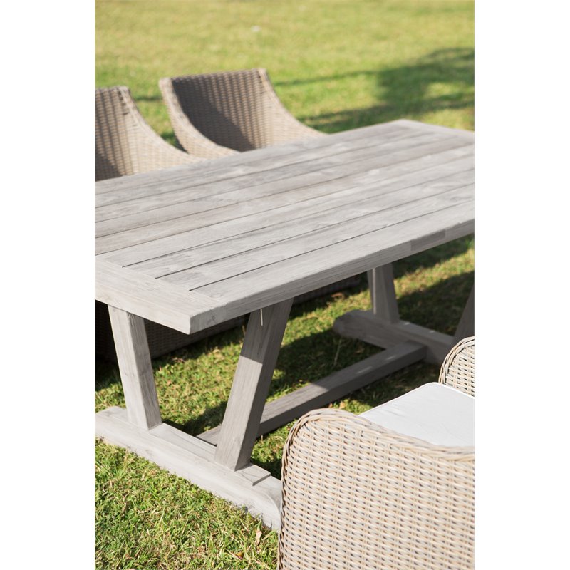 Padma's Plantation Verona Wood Patio Dining Table in Natural