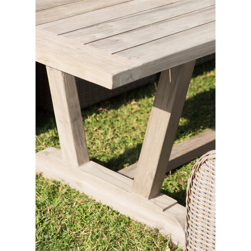 Padma's Plantation Verona Wood Patio Dining Table in Natural