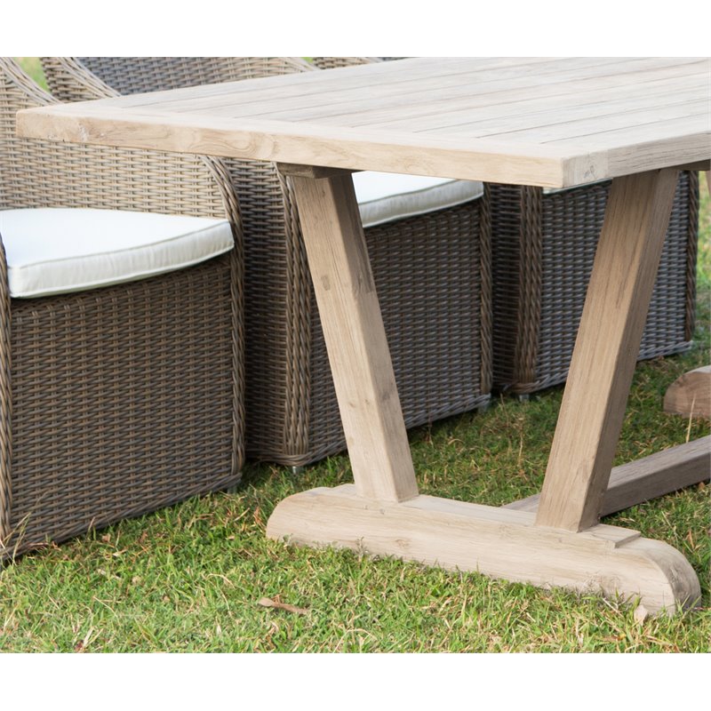 Padma's Plantation Verona Wood Patio Dining Table in Natural