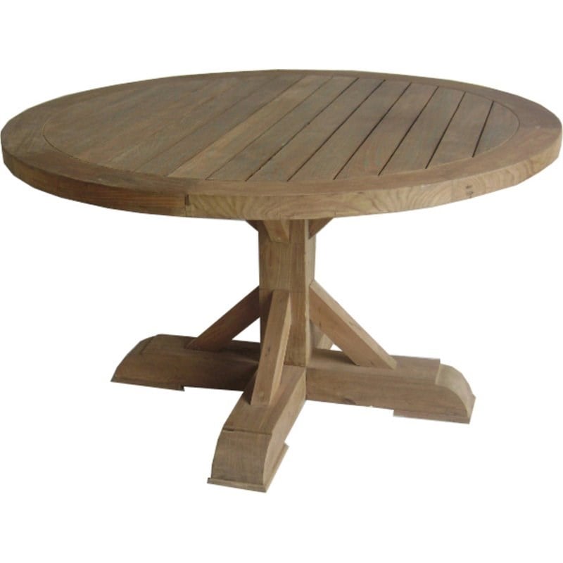 Padma's Plantation Xena Wood Patio Round Dining Table in Natural