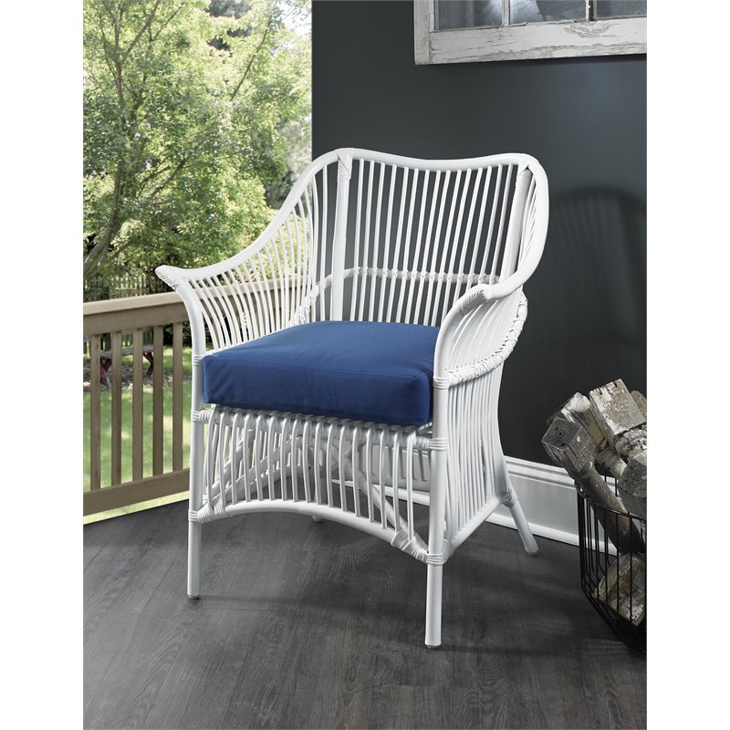 Padma's Plantation Palm Rattan Occasional Chair in White