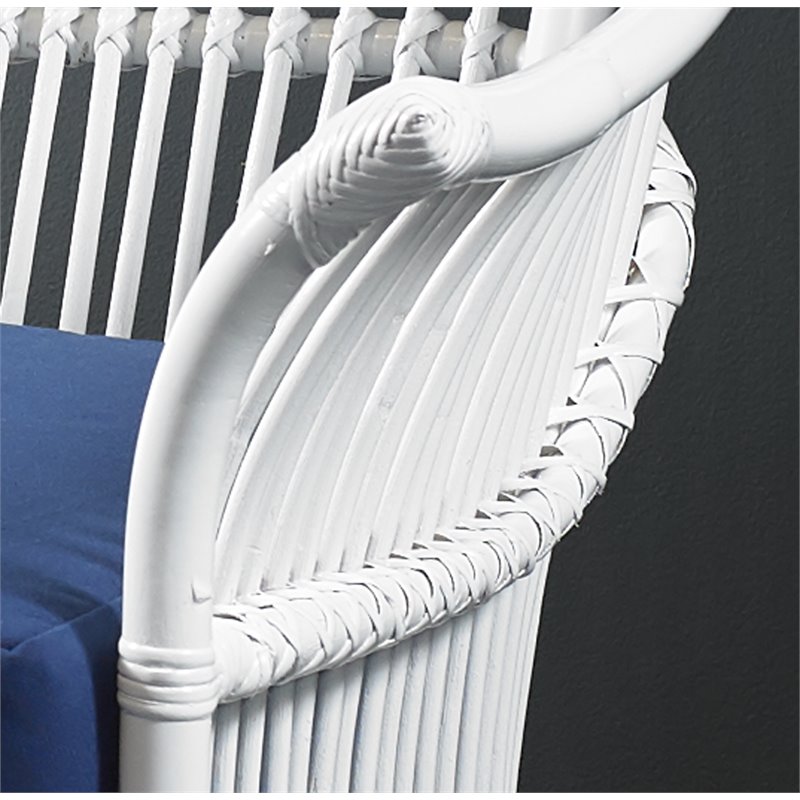 Padma's Plantation Palm Rattan Occasional Chair in White