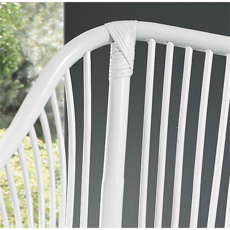 Padma's Plantation Palm Rattan Occasional Chair in White