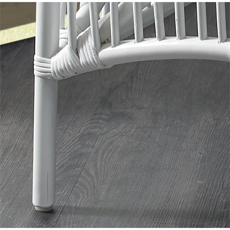 Padma's Plantation Palm Rattan Occasional Chair in White