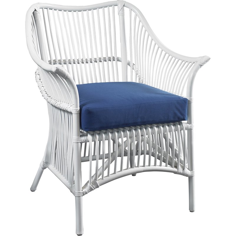 Padma's Plantation Palm Rattan Occasional Chair in White