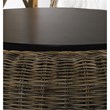 Padma's Plantation Paradise Wicker Wood Top Ottoman in Kubu Gray