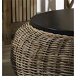 Padma's Plantation Paradise Wicker Wood Top Ottoman in Kubu Gray