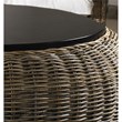 Padma's Plantation Paradise Wicker Wood Top Ottoman in Kubu Gray
