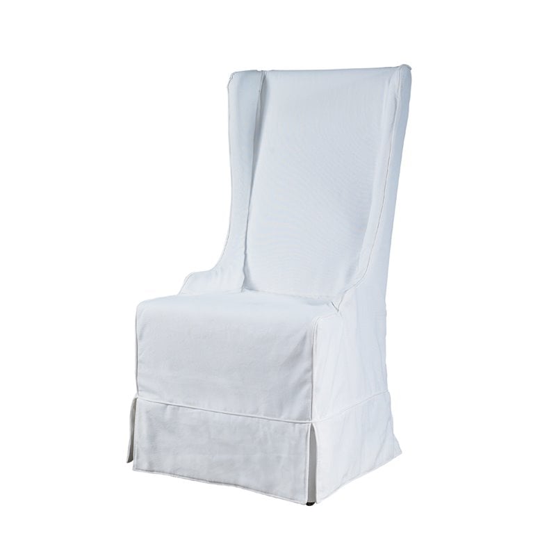 Padma's Plantation Atlantic Beach Solid Wood Dining Chair in Sunbleached White
