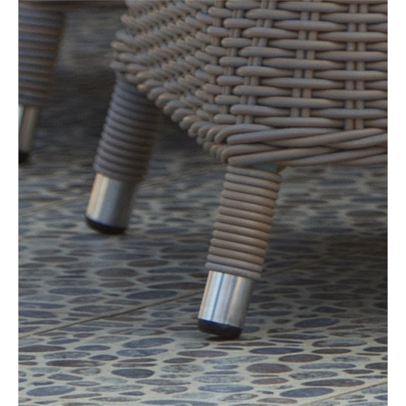 Padma's Plantation Nautilus Wicker Patio Dining Chair in Kubu Gray