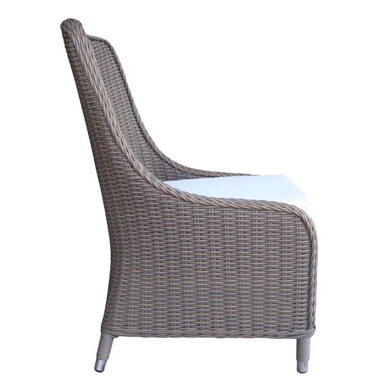 Padma's Plantation Nautilus Wicker Patio Dining Chair in Kubu Gray