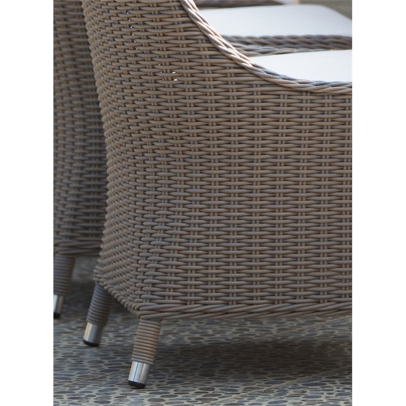 Padma's Plantation Nautilus Wicker Patio Dining Chair in Kubu Gray
