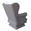 Padma's Plantation Wicker Patio Wing Swivel Chair in Kubu Gray
