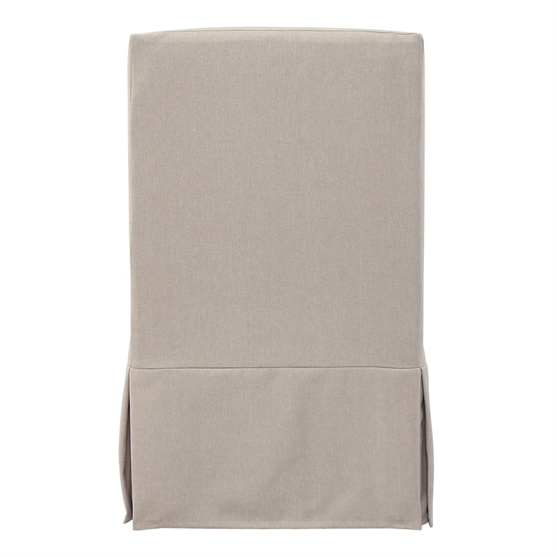 Padma's Plantation Sandspur Beach Wood Swivel Lounge Chair in Linen White