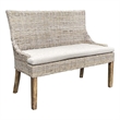 Padma's Plantation Alfresco Dining Settee w/ Base White Fabric in Naturral