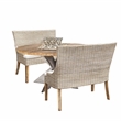 Padma's Plantation Alfresco Dining Settee w/ Seminyak Sand Fabric in Naturral