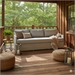 Padma's Plantation Malio Sofa w/ Base White Fabric in Naturral