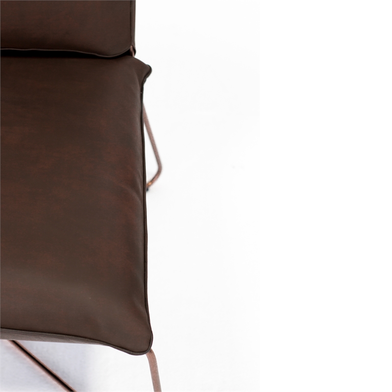 Padma's Plantation Moderne Lounge Chair in Dark Brown Leather