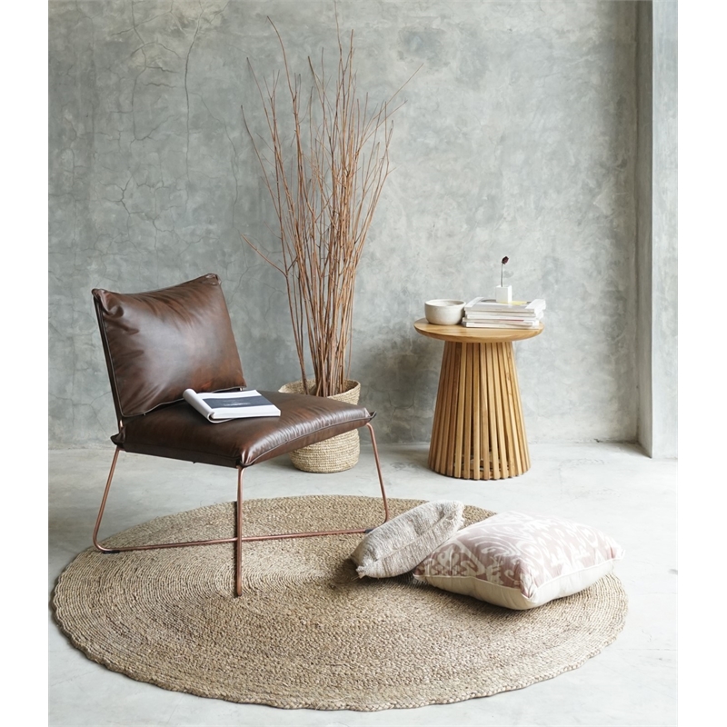 Padma's Plantation Moderne Lounge Chair in Dark Brown Leather