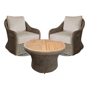 Padma's Plantation Capri Outdoor Swivel Chair Base White in Naturral