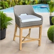 Padma's Plantation Dunes Outdoor Counter Stool in Outdoor Kubu Grey