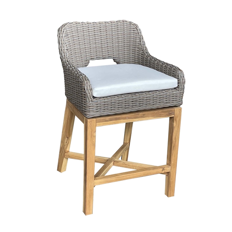 Padma's Plantation Dunes Outdoor Counter Stool in Outdoor Kubu Grey
