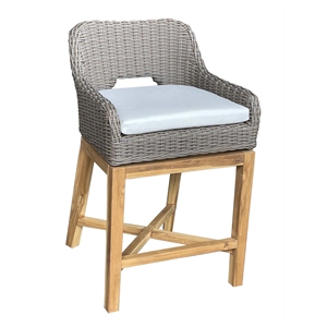 Padma's Plantation Dunes Outdoor Counter Stool in Outdoor Kubu Grey