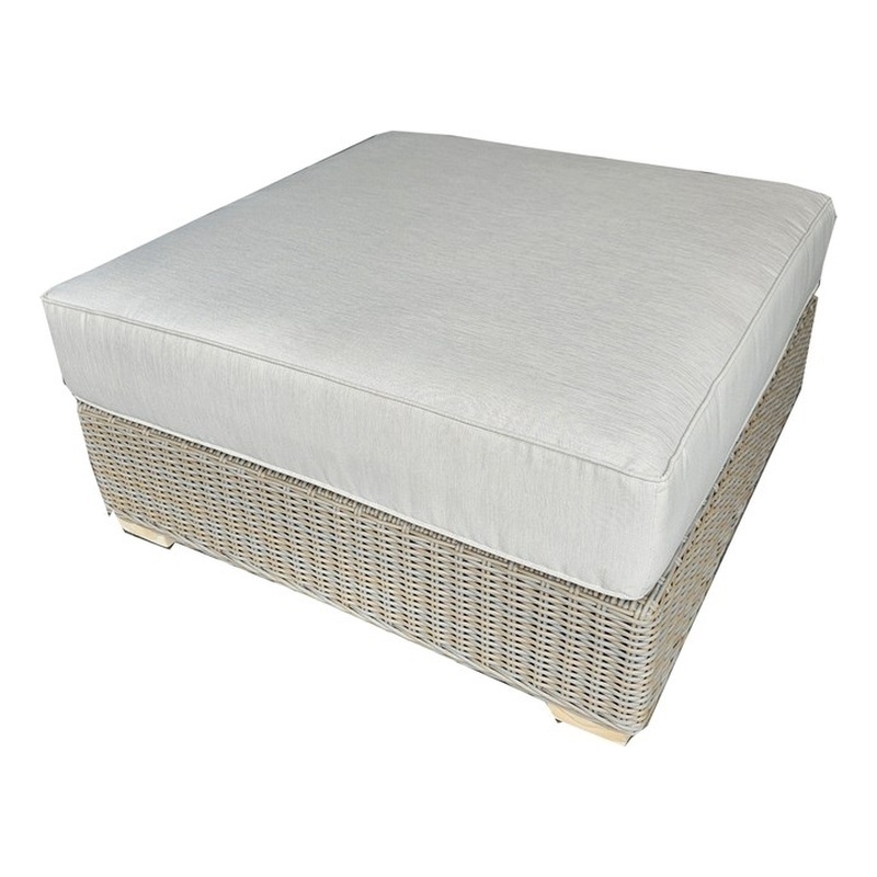 Padma's Plantation Nautilus Outdoor Extra Large Ottoman in Naturral